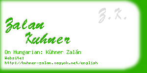 zalan kuhner business card