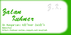 zalan kuhner business card